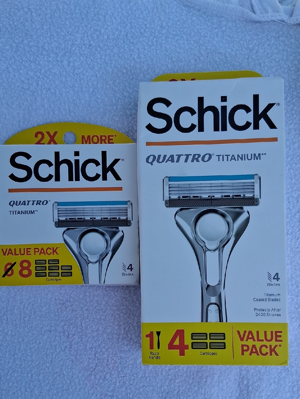 Schick Quattro Titanium Razor Blade Value Pack - White/Yellow Packaging